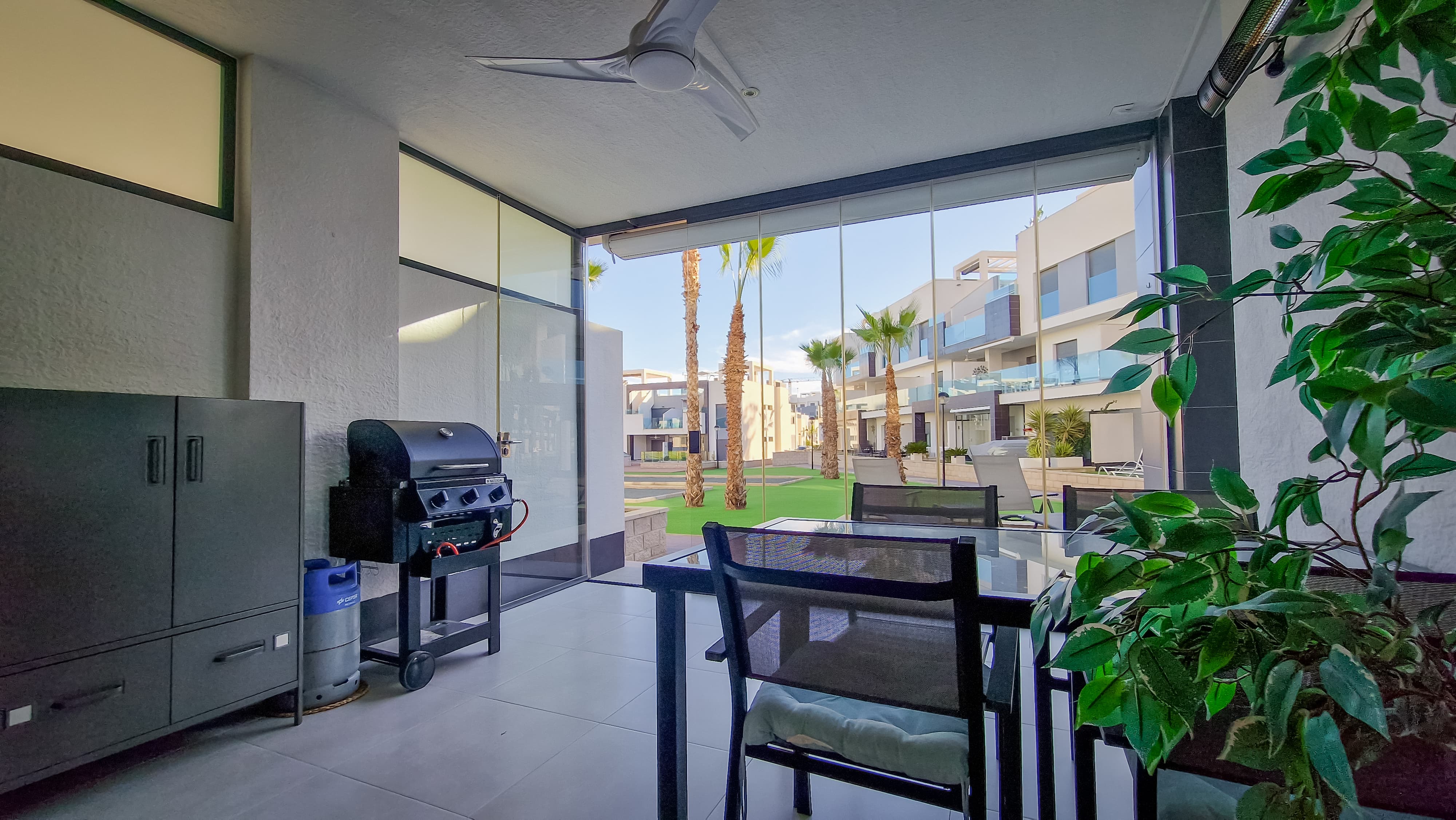 Winter garden with grill